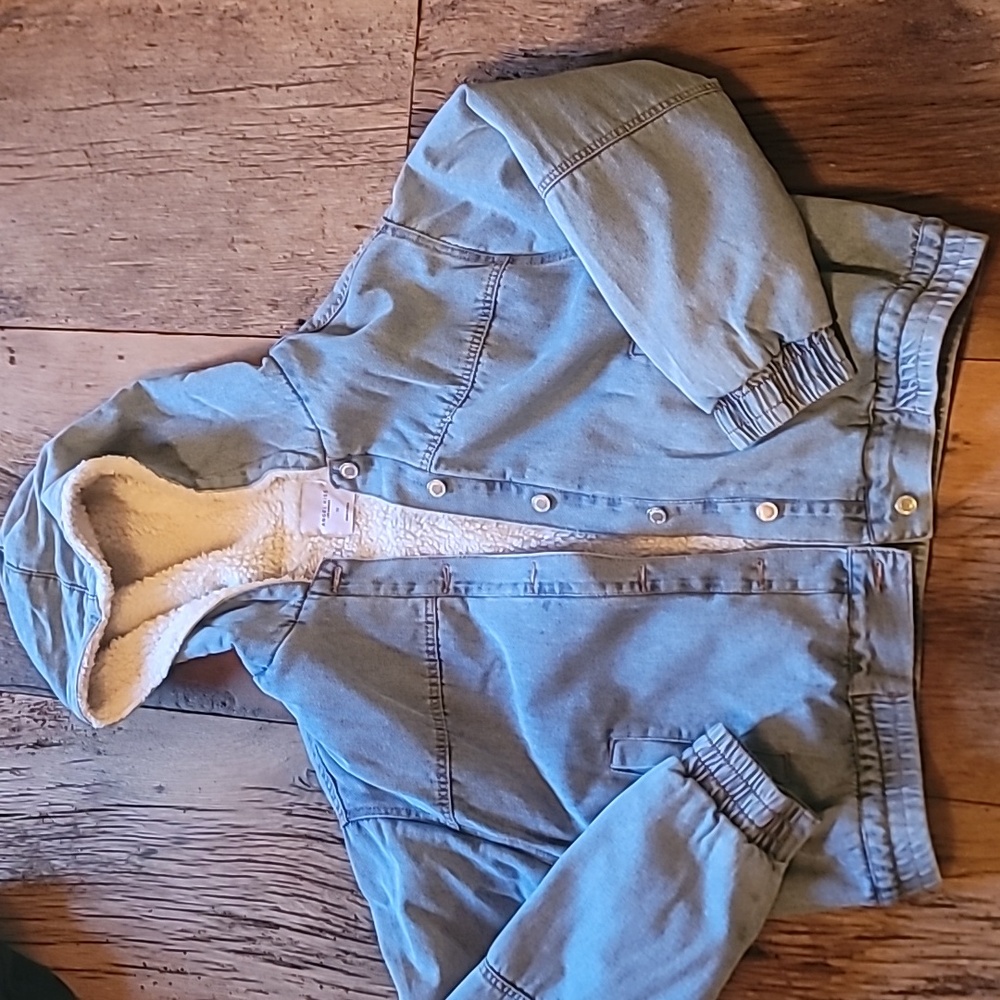 ANGEL KISS Sherpa lined denim jean coat